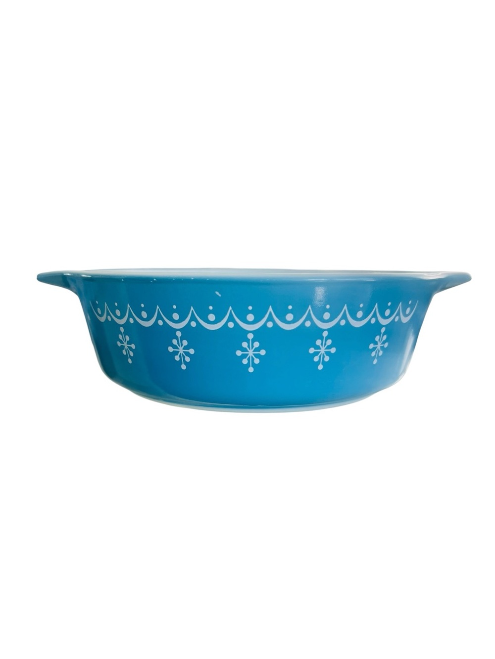 Vintage Pyrex 471 Snowflake Blue 1 Pint Casserole Dish Blue White Garland